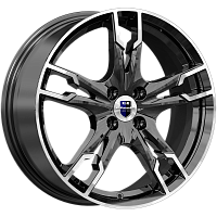 Литые диски Солар (КС875) 7.000xR17 4x100 DIA60.1 ET41 алмаз черный SK для ZAZ